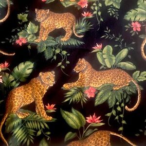 Over The Moon Leopard Print with Floral Napkins -8 set ,black ,brown green.